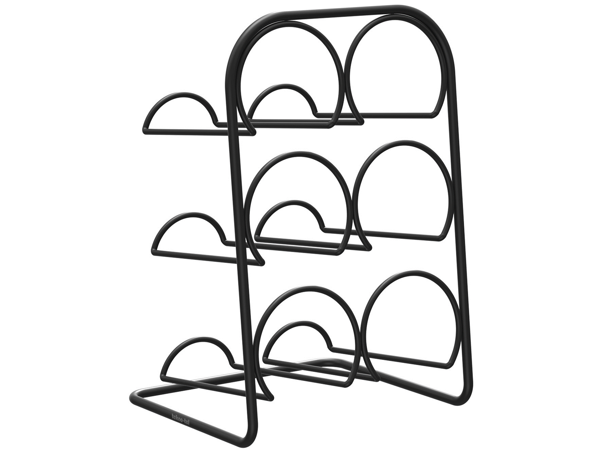 WINE RACK FOR 6 BOTTLES | MATT BLACK METAL